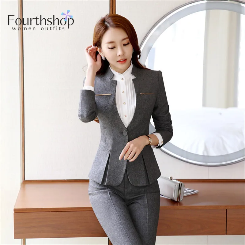 Elegant Pant Suits Women Office Lady 