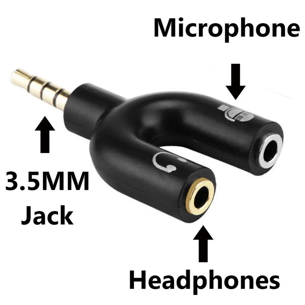Headset Headphone Mic 2 to 1 Splitter 