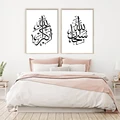 Black White Subhanallah Islamic Calligraphy Wall Art Canvas Paintings Home Decoration Allahu Akbar Posters Prints for Bedroom preview-3
