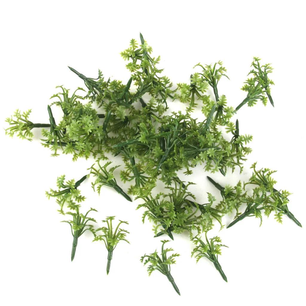 Купить Модельное строительство 50pcs Green Model Trees Bushes 4.5cm