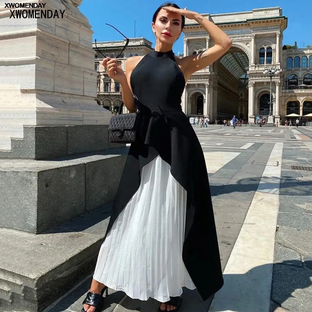 Long Dress Summer Elegant Black Ruched 