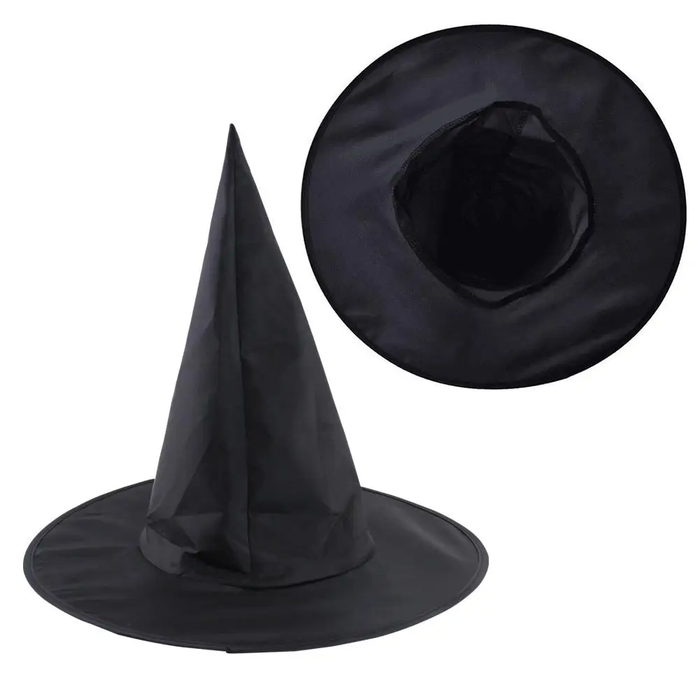 Adult Women Black Top Hat Pointy Cap 