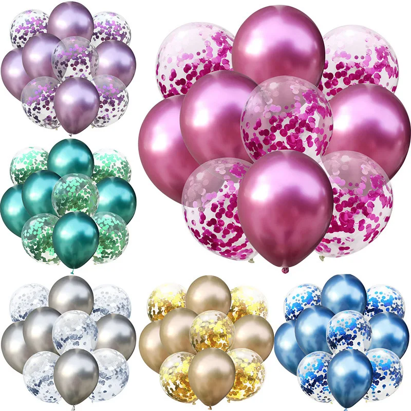 10PCS Metallic Color Birthday Wedding Party Latex Balloon Sequins Christmas Balloons decoration Baby Gold Party Decorations preview-7