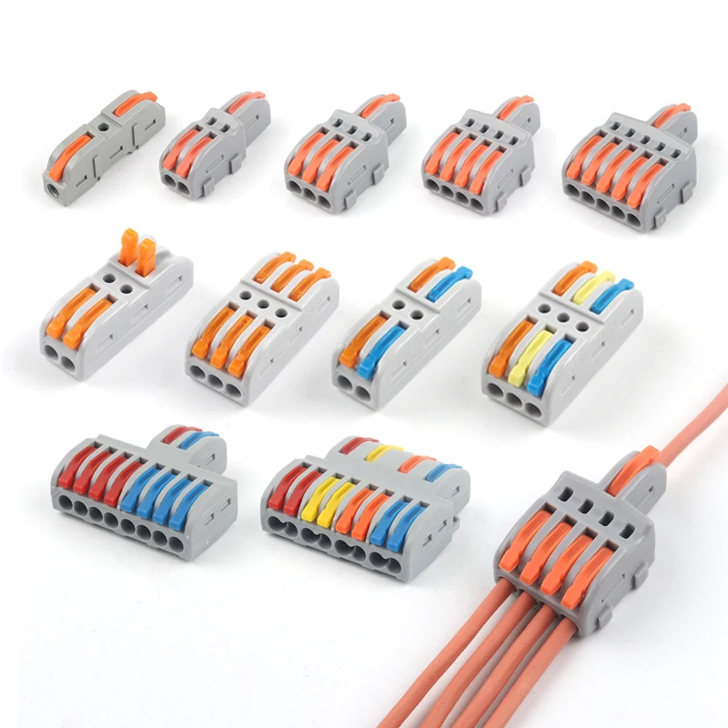 1 in multiple out Quick Wiring Connector Universal Splitter wiring cable Push-in Can Combined Butt Home Terminal Block SPL  222-animated-img