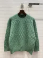 2021 Winter Green Sweater Women Knitted Casual Clothes High Quality 100% Cashmere Loose Pullover preview-1