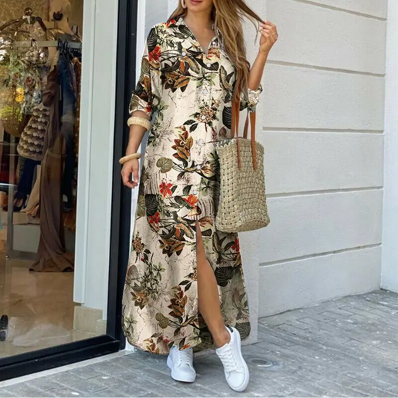 Elegant Women Maxi Dress Female Flowers 