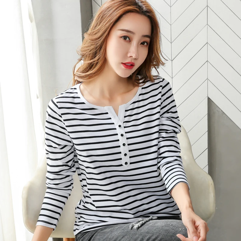 Striped 5XL Plus Size T Shirt Women 