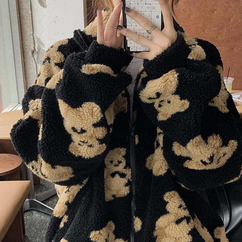 Teddy bear print coat Clearance