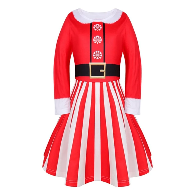 Winter Kids Christmas Dress Girl Long 