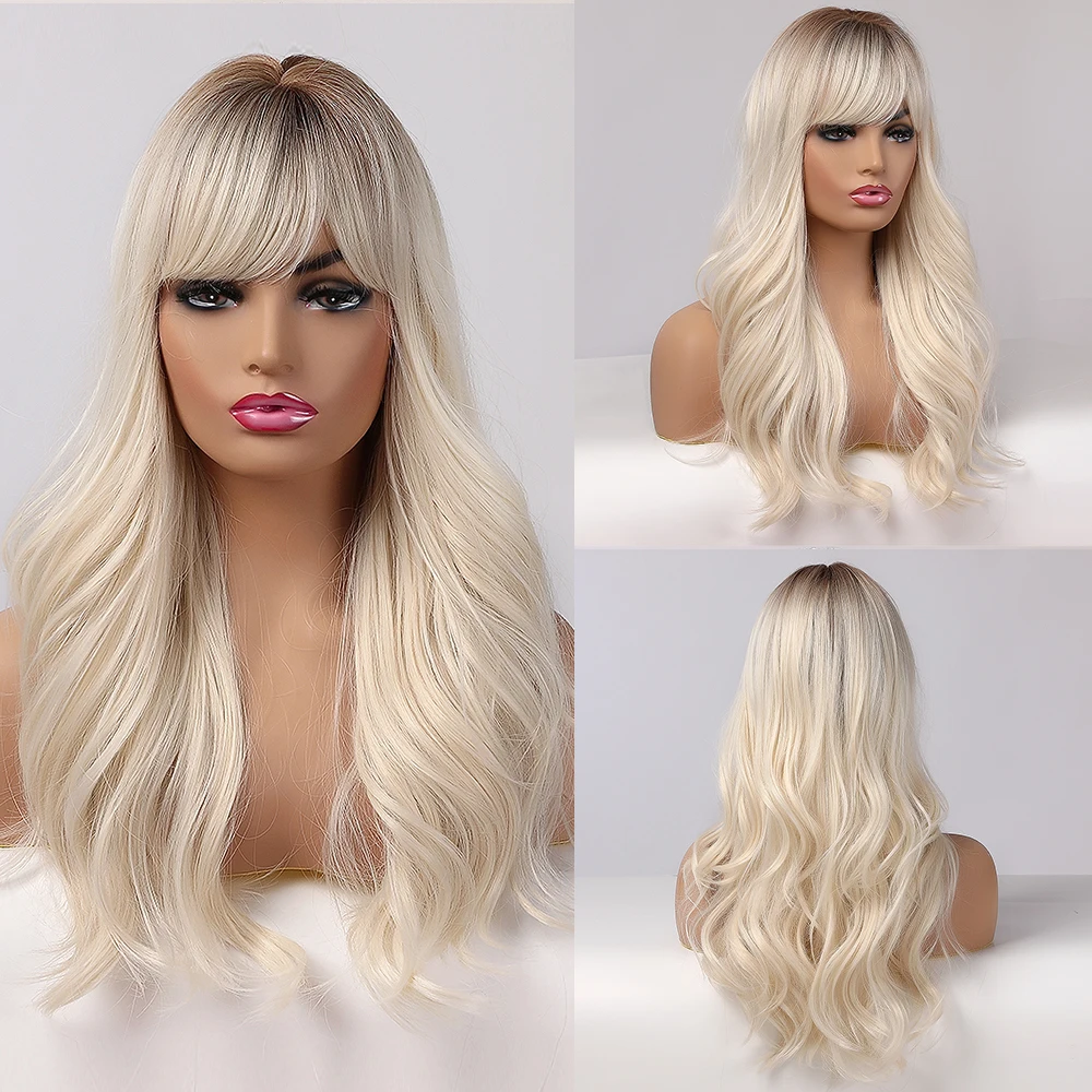 blonde wigs with bangs