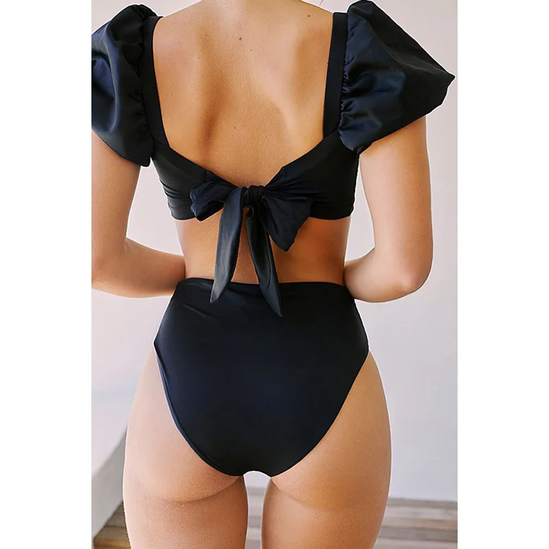 puff sleeve bathing suit