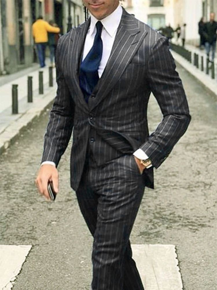 Buy Gi Capri Men's Mini Stripe Suit, Grey, 56R US at Amazon.in
