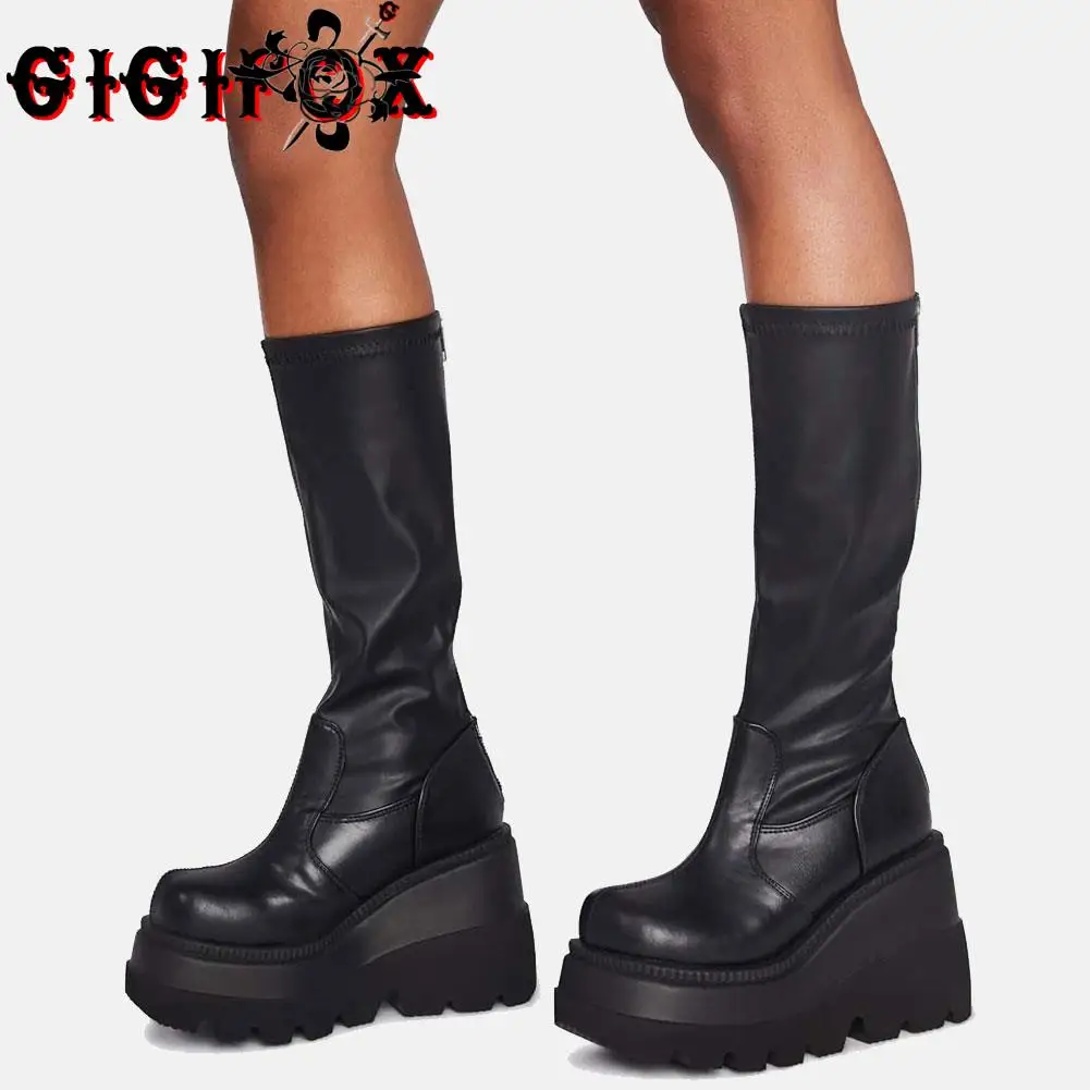 trendy wedge boots