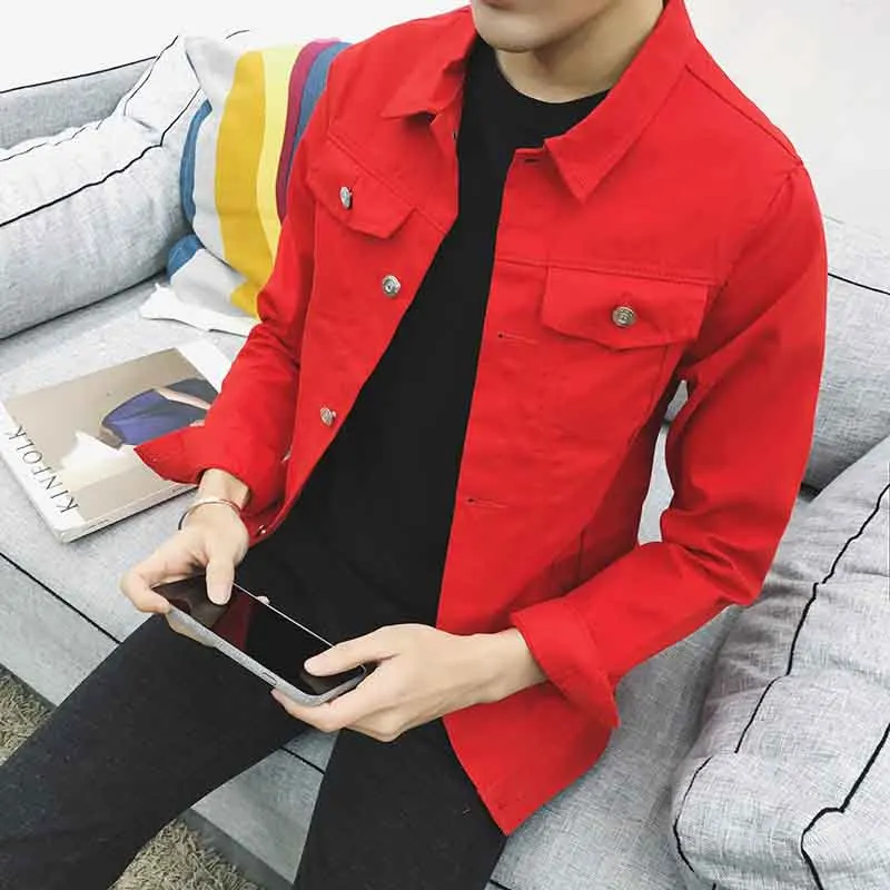 black denim jacket student denim men 