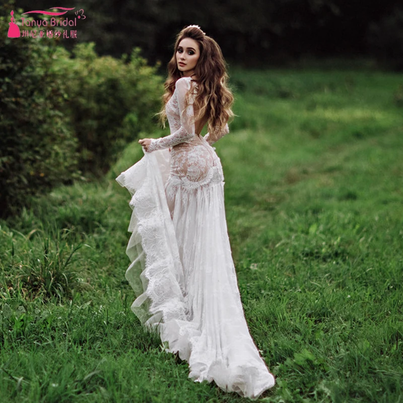 sexy boho wedding dress