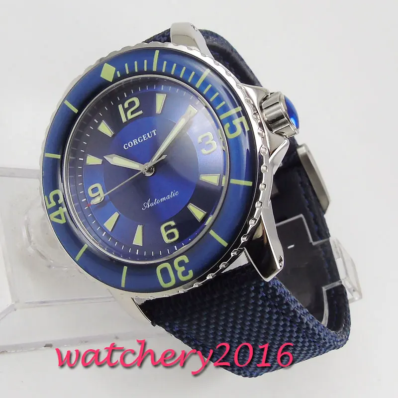 Acquistare Orologi da uomo | Corgeut Blue Dial Sapphire Date Luminous NH35  Automatic movement Men's Watch