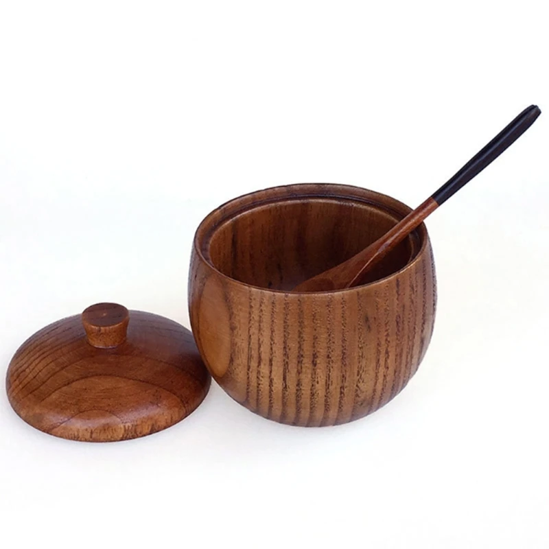 salt and pepper bowls with wooden lids