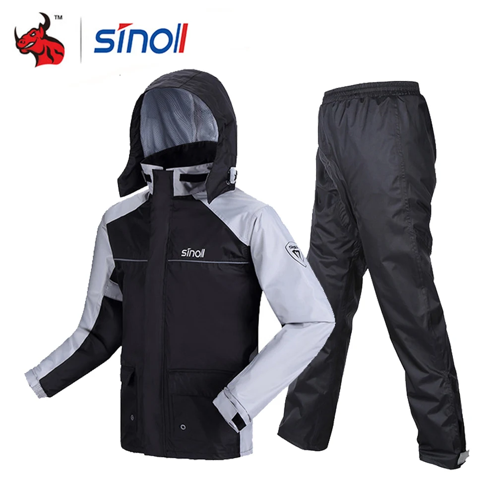 SINOLL Motorcycle Raincoat+Rain Pants 