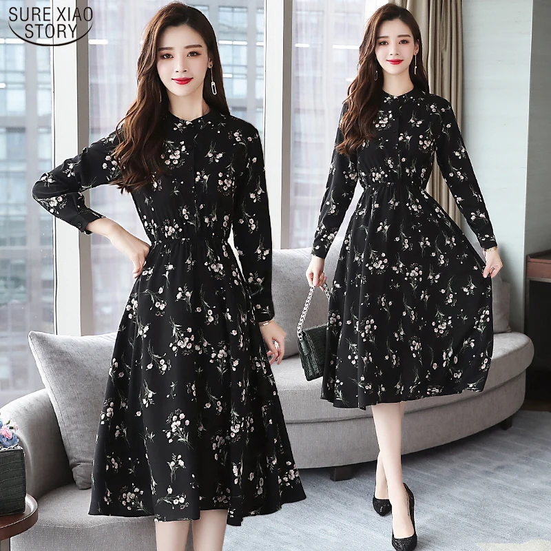 Autumn Winter Black Vintage Floral 