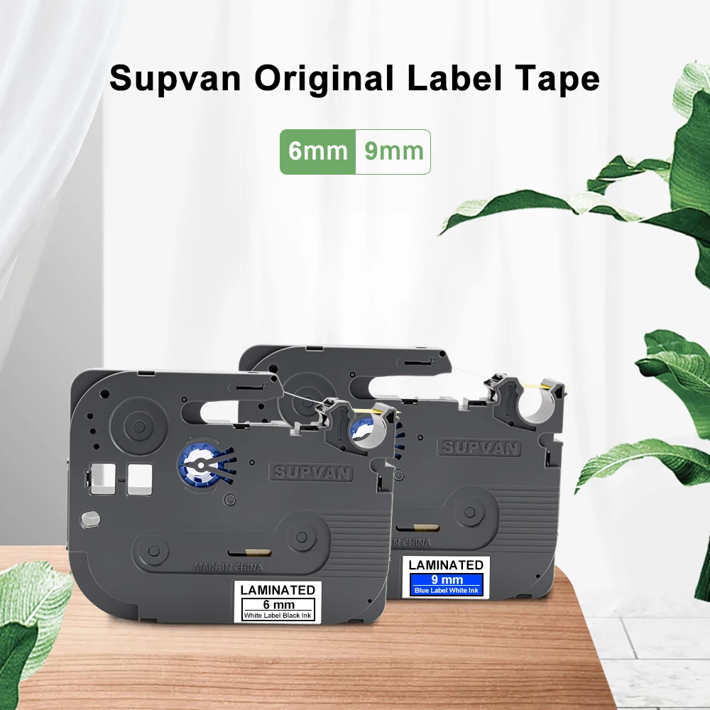 Supvan Laminated Label Tape Compatible for SUPVAN LP Series Label Printer Multicolors Label Cartridge Ribbons with Chip 6mm/9mm