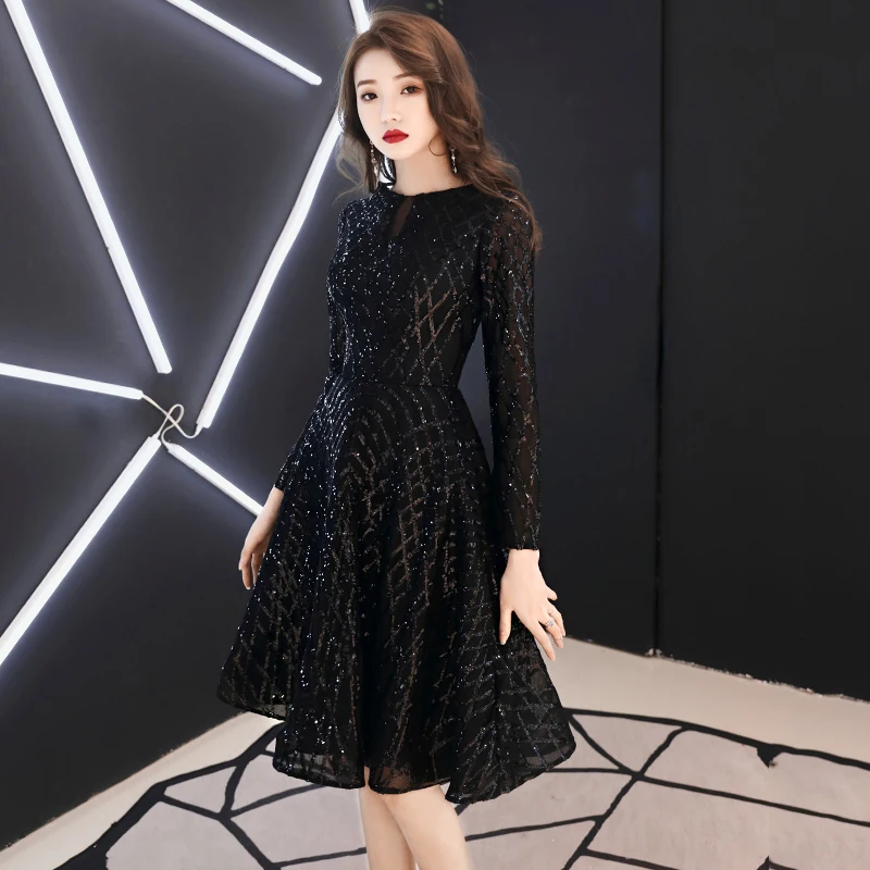 2019 New Long Sleeves Prom Dresses Plus 