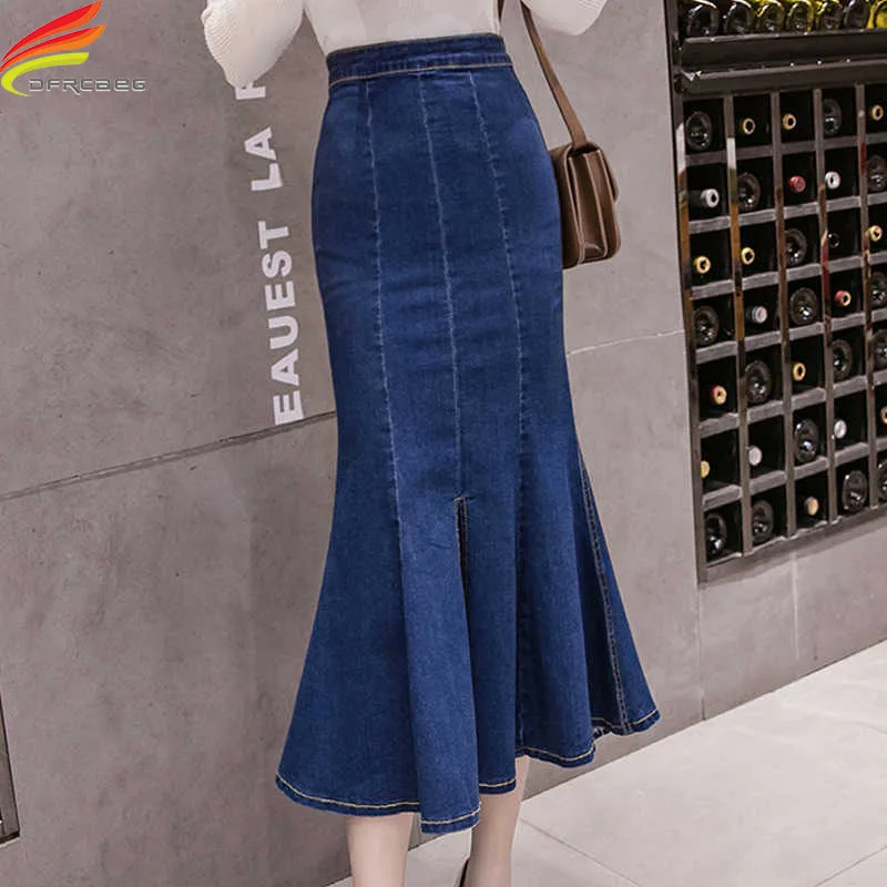 Spring 2020 Women Denim Mermaid Skirt 