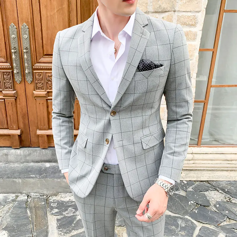 check suit for men wedding