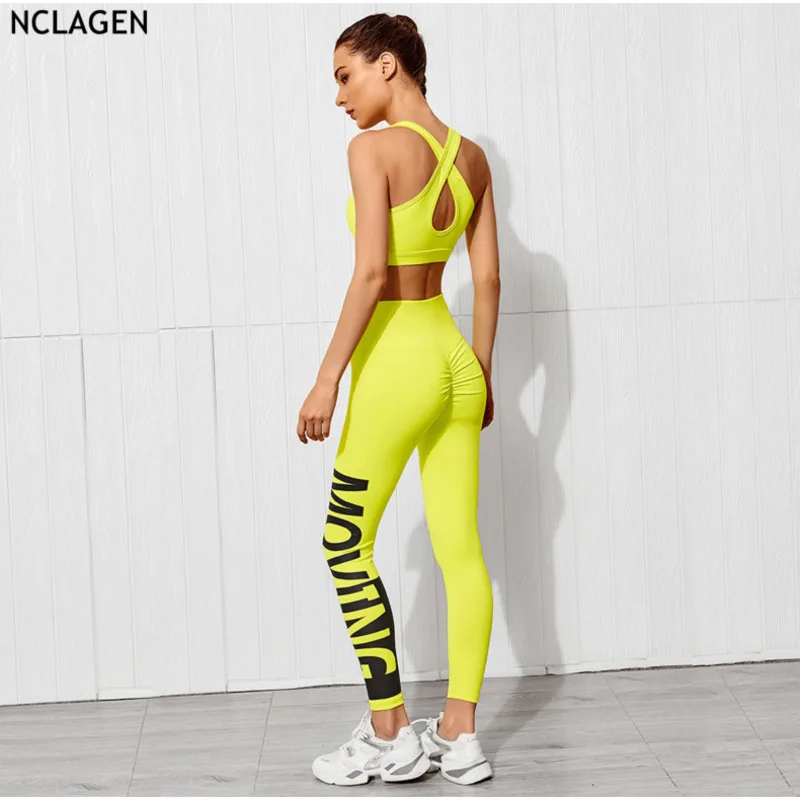 Αγορά AliExpress  NCLAGEN Yoga Sets Women Gym Clothes 2 Piece Fitness Body  Suit Sport Bra Pants High Waist Push-up Workout Sportswear Tracksuits