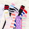 Soft Coral Fleece Knee Socks Winter Warm Girl Women Cute Cartoon Animal Stockings Striped Cozy Thigh High Christmas preview-5