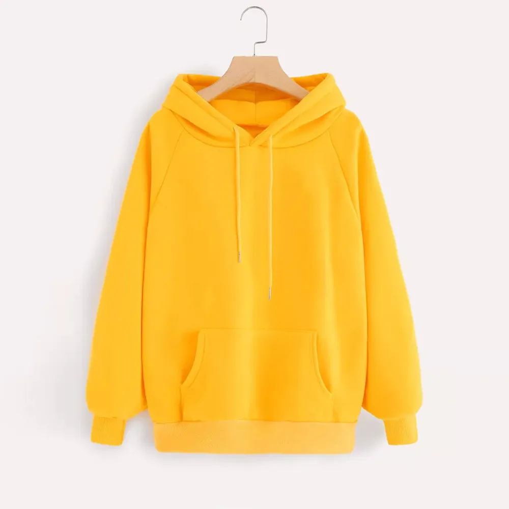 Yellow Hoodies Womens Sweatshirts Long 