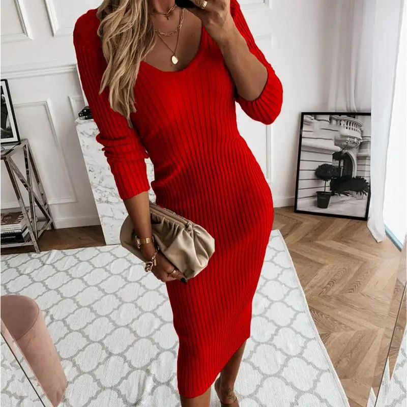 Clothing Slim Black Dresses Female Robe 