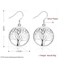 New 925 Sterling Silver Circle Tree Drop Earrings Charm Women Jewelry Fashion Wedding Party Gift preview-4