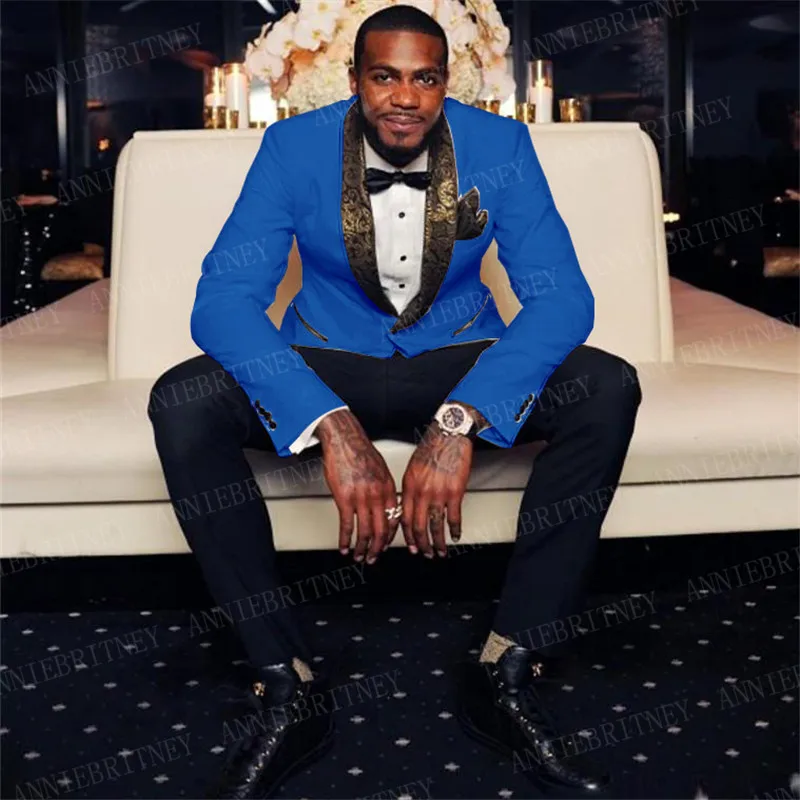 blue mens tuxedo jacket