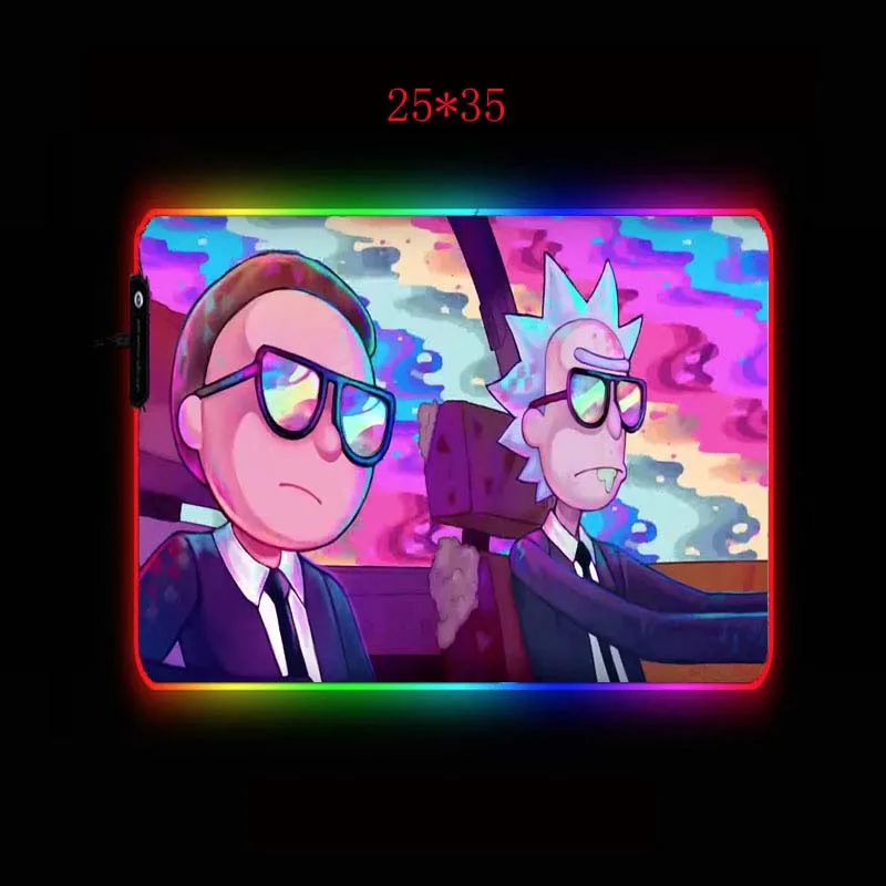 rgb rick and morty mouse pad