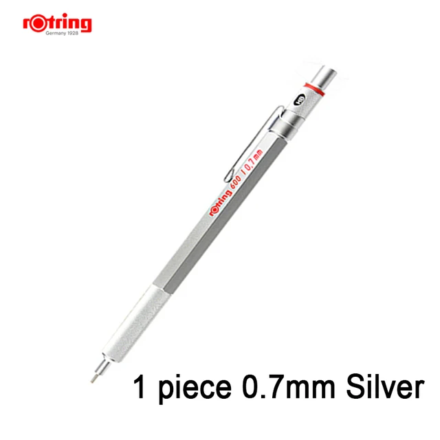 Rotring 600 0.5mm/0.7mm mechanical pencil silver/black metal automatic  pencil school&office stationery 1 piece