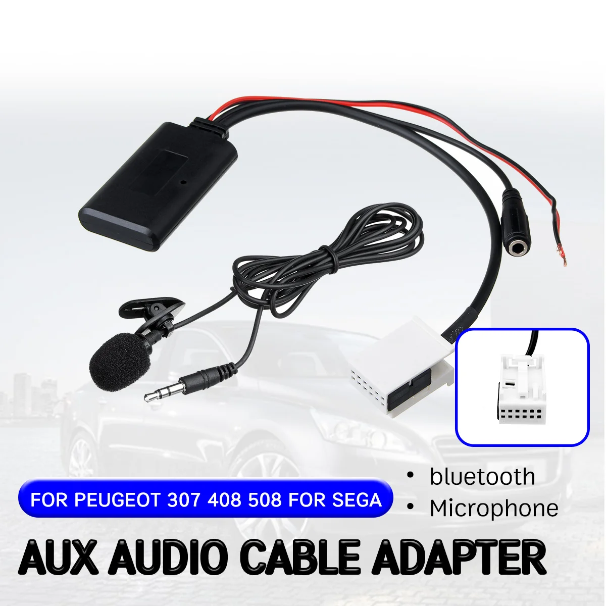 12Pin Bluetooth Module Wireless Radio Stereo AUX-IN Aux Cable Adapter For  Peugeot 207 307 407 308 For Citroen C2 RD4