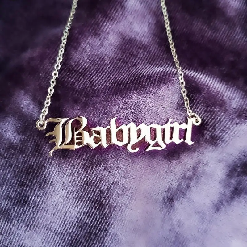 Fashion Gold Nameplate Necklace Egirl 