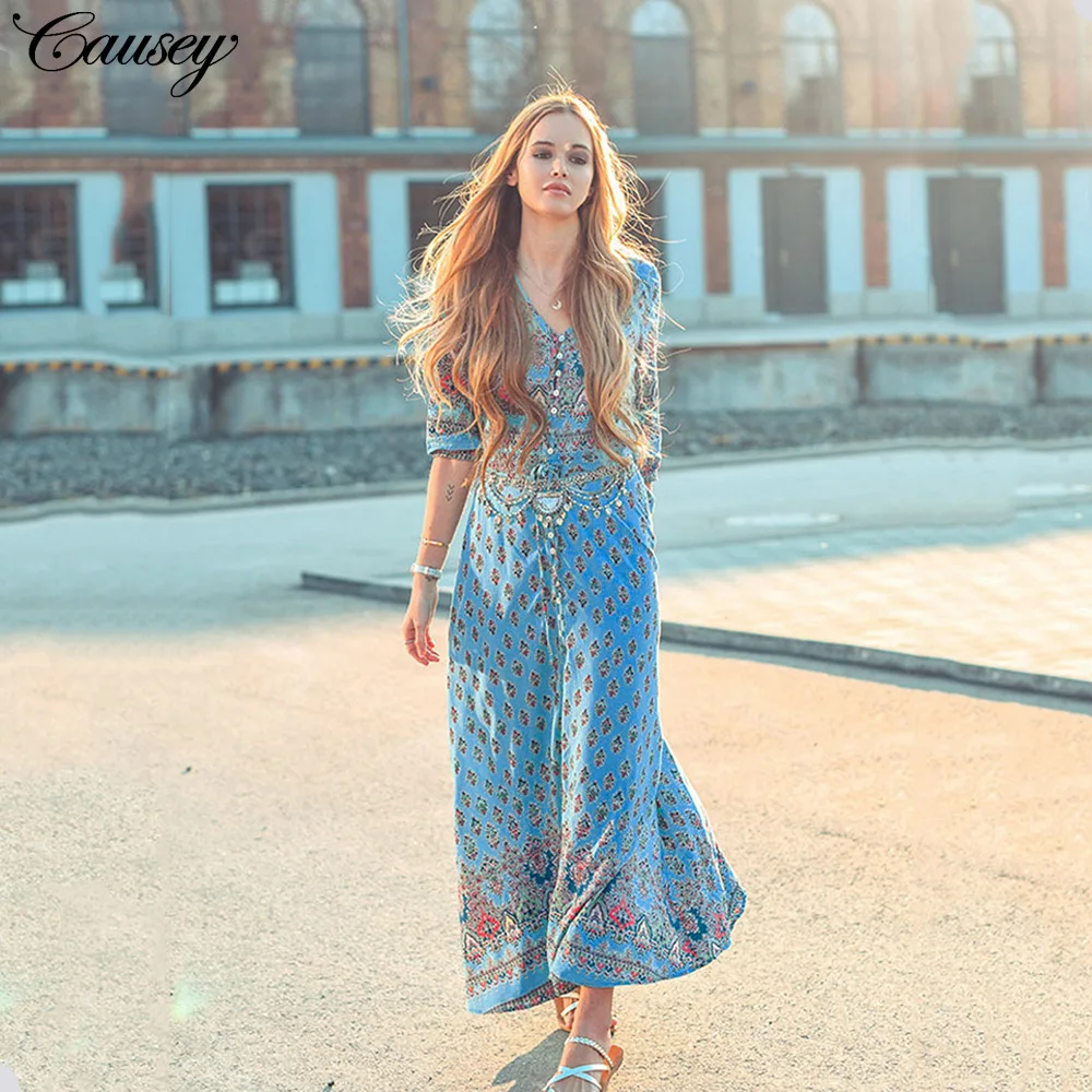 קנו שמלות | Bohemian Printing Long 