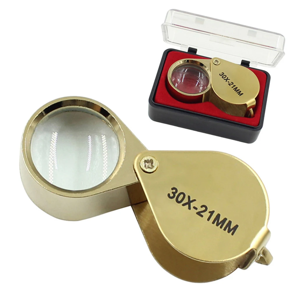 Metal Jewelry Magnifying Glass Jewelers Eye Tool Jewellery Folding Lovely Jewllery Magnifier Glasses 30X Magnification Metal