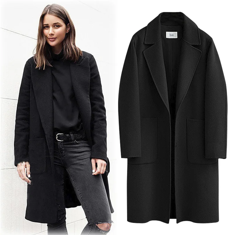 black overcoat for ladies