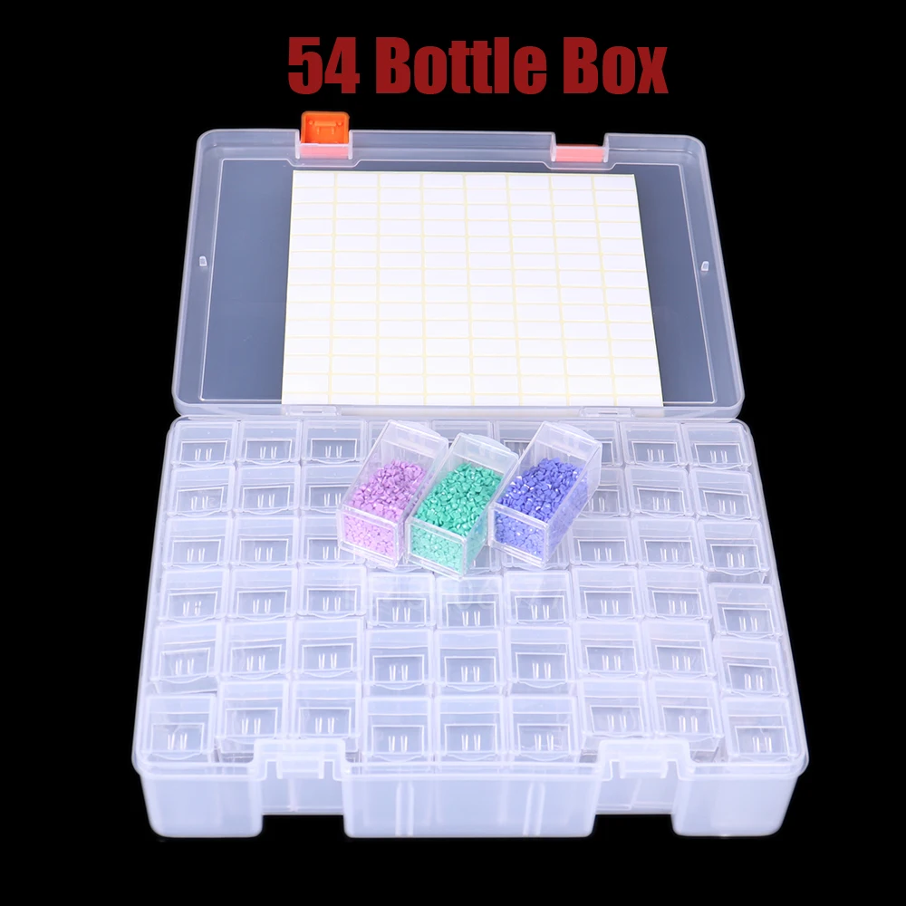 Upgraded Diamond Painting Storage Box, 60 Grids Beads Organizer Drill  Storage Container Case with Label Sticker