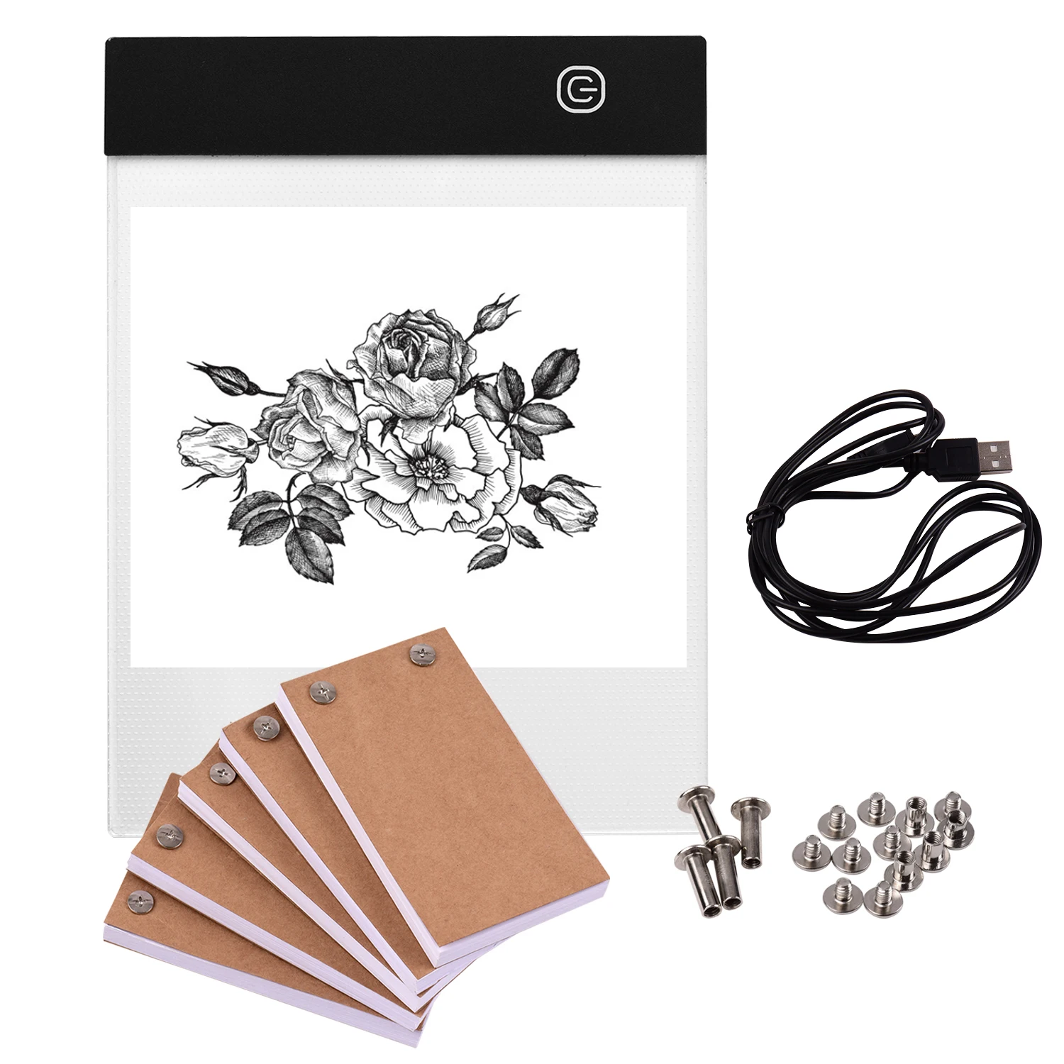 Αγορά Περιφερειακά υπολογιστών  Portable Copyboad 300 Sheets Flip Book Kit  with Light Pad Tablet LED Light Box Hole Flipbook Paper Screws for Drawing  Tracing