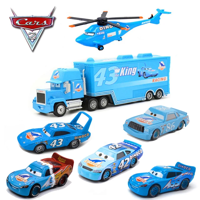 blue dinoco car from cars