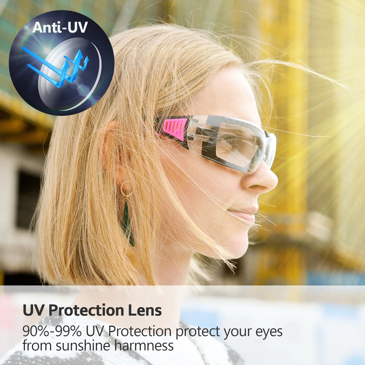Prodotto - SAFEYEAR Safety Glasses Anti-Shock PC Lens Goggles Splash UV  Windproof Riding Protective Working Eyewear Clear For Women\u0026Mens