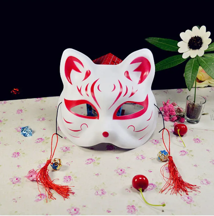 Full Face Japanese Fox Mask Kitsune Cosplay Masks Masquerade Fox