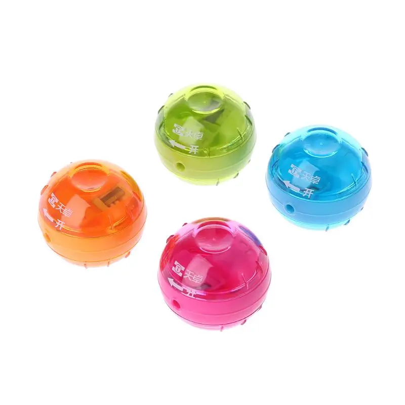 4pcs Pencil Sharpeners Small Manual Double Hole Pencil with Lid Sharpener  Bulk Cute 4 Color for Kids School Home Office Supplies