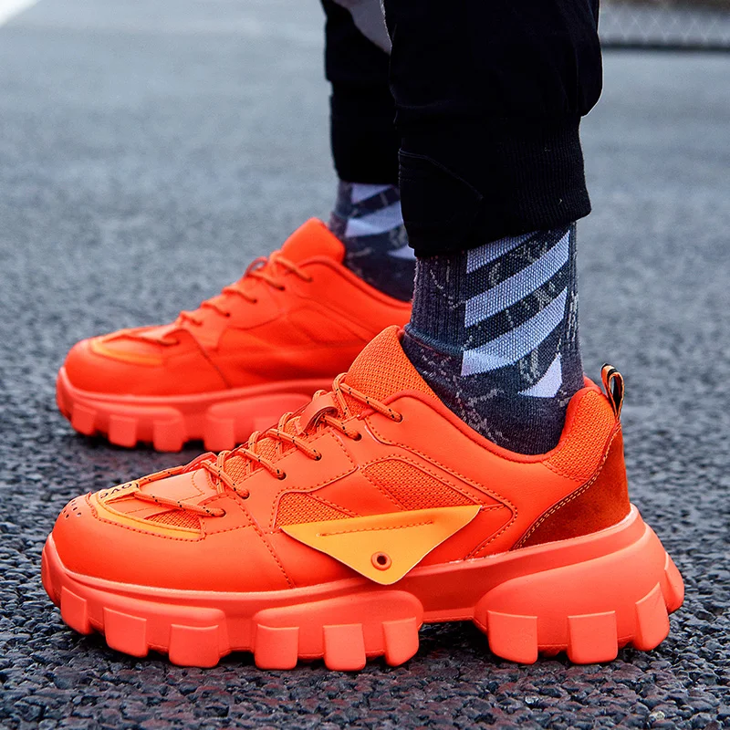 Orange platform trainers Clearance