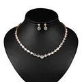 WEIMANJINGDIAN Brand Round Cut Cubic Zirconia CZ Crystal Necklace and Earrings Wedding Bridal Banquet Prom Jewelry Sets preview-4