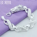 DOTEFFIL 925 Sterling Silver Dragon Cuff Bracelet For Man Women Charm Wedding Engagement Party Fashion Jewelry