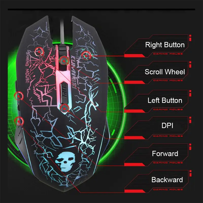 t6 wired gaming mouse